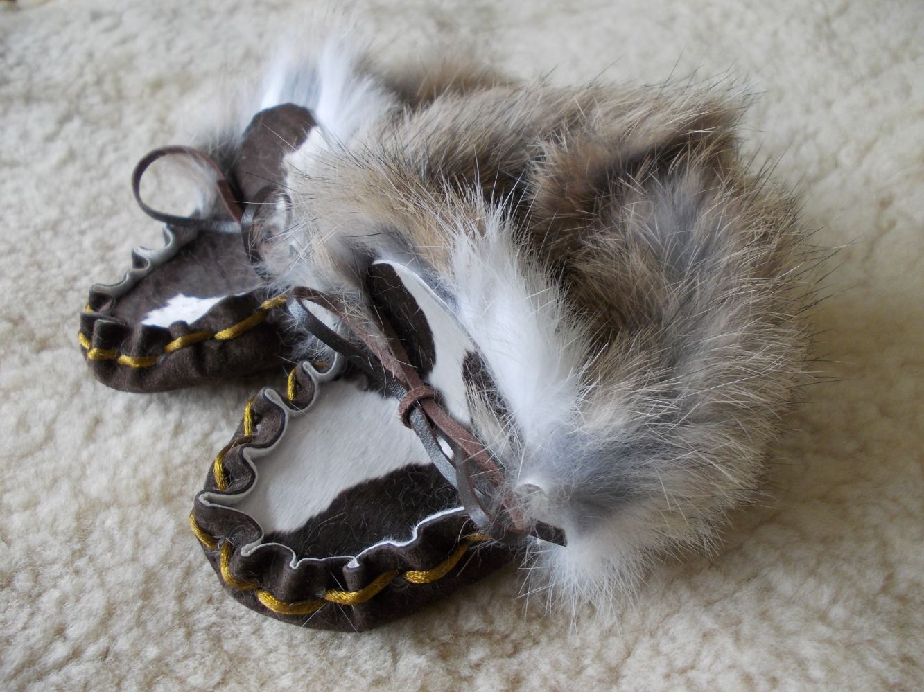 Rabbit Booties - Brown With Brown Suede And Calf