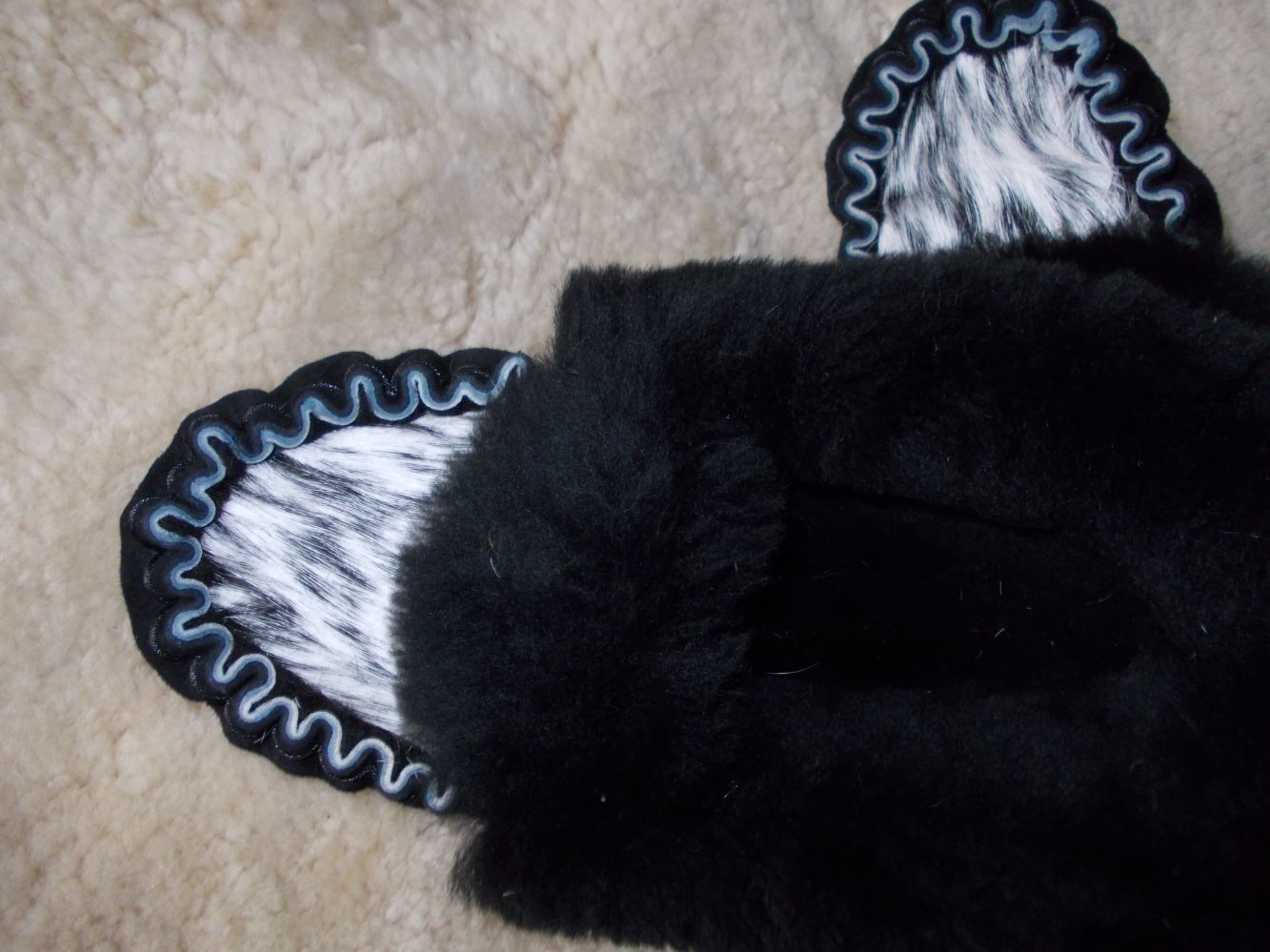 Sheepskin - Black With Black Suede And Goat