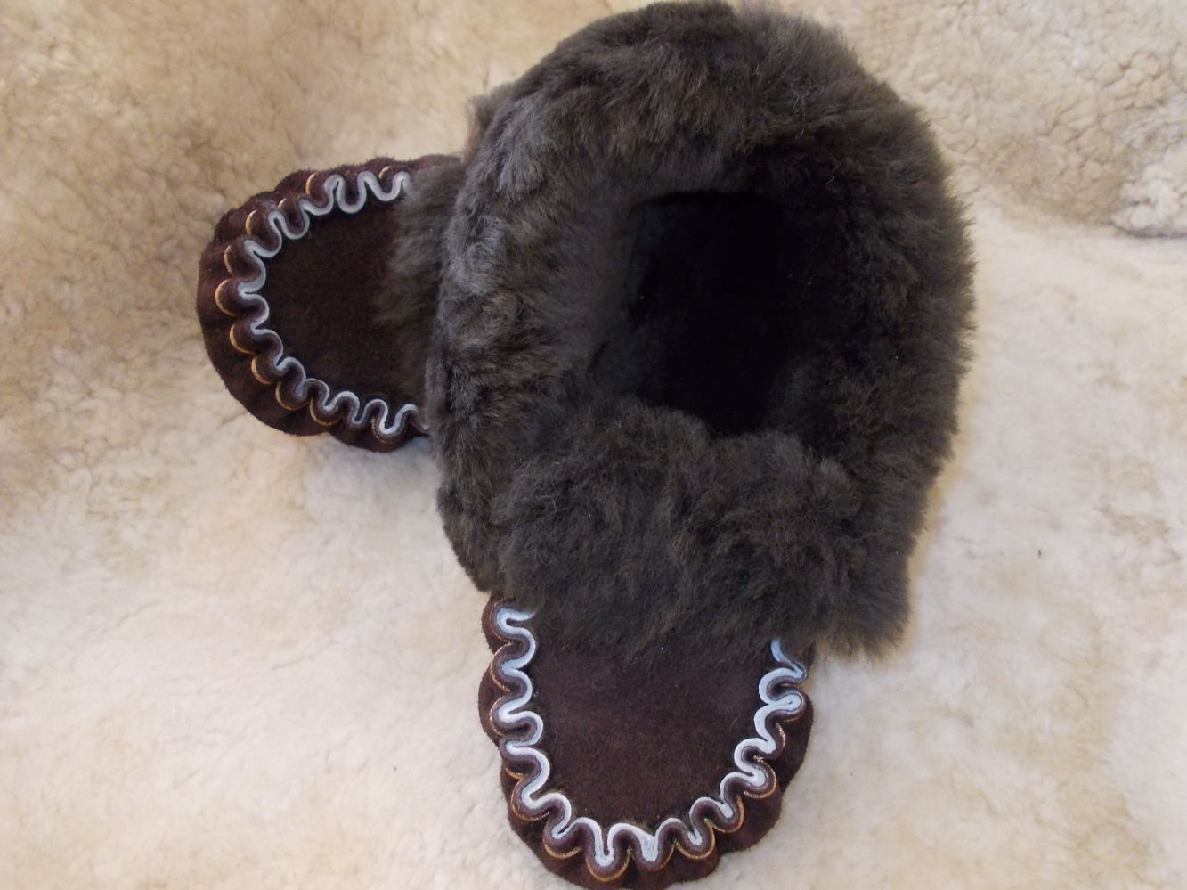 Sheepskin - Dark Brown Over Brown Suede And Plain 