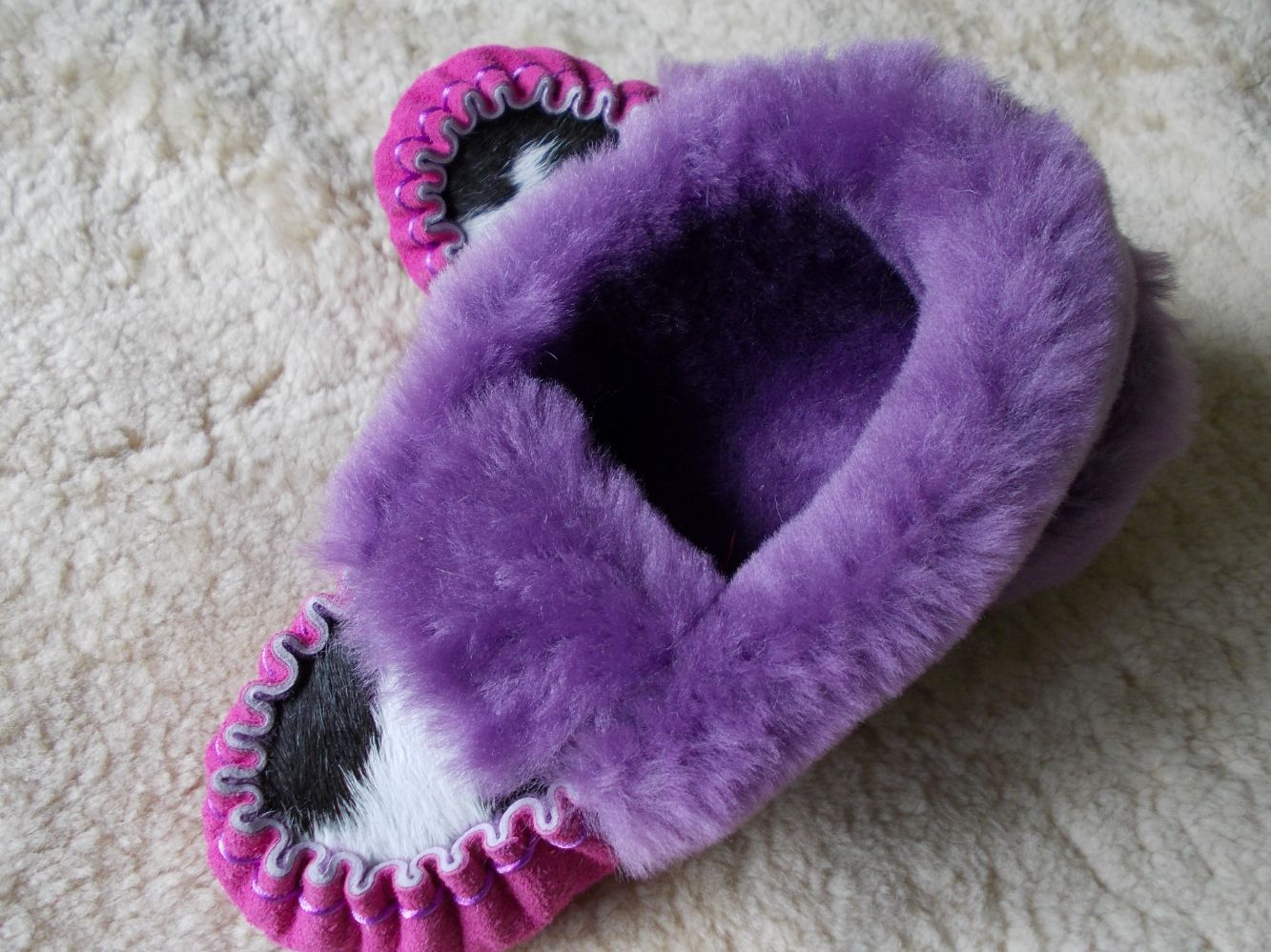 Sheepskin - Violet Over Hot Pink Suede Andcalf