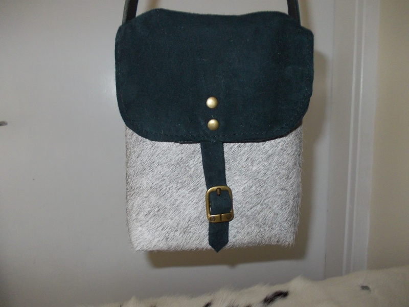 Small crossbody cowhide and deer bag